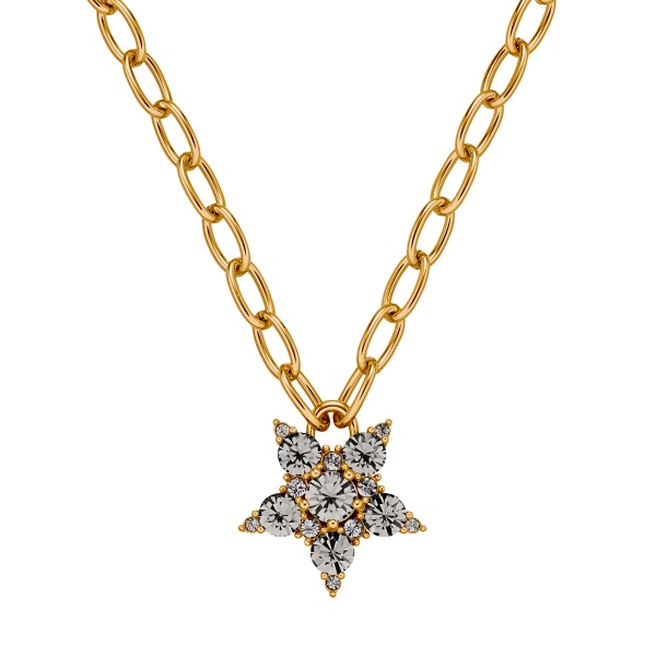 Dyrberg Kern Sagitta Gold Necklace - Grey